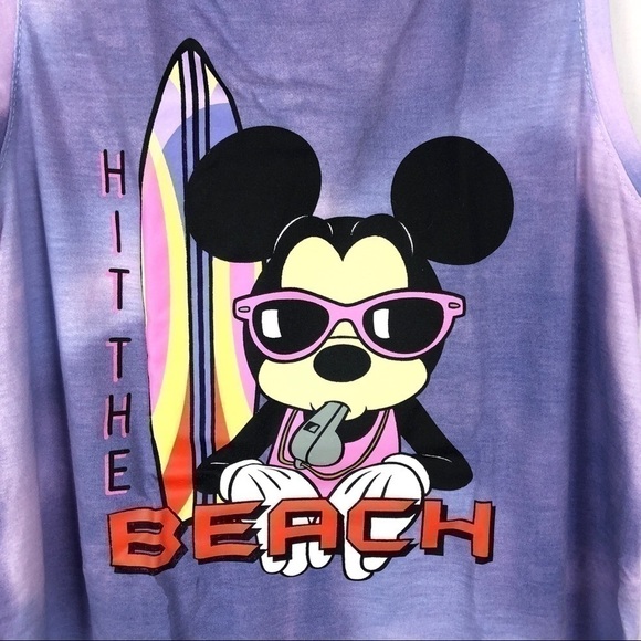 🦄2/$20 Disney Mickey Hit the beach purple tank - Picture 3 of 5